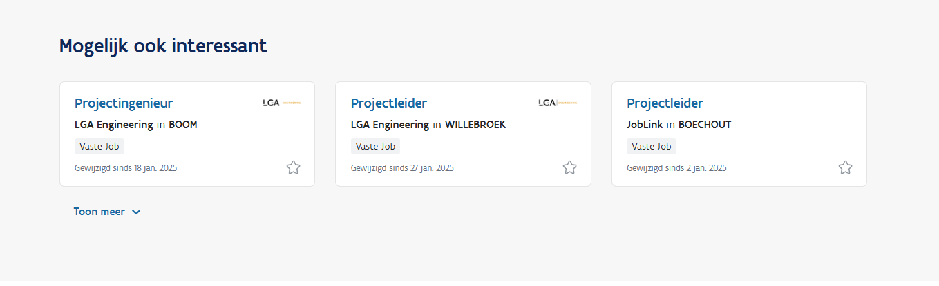 Gelijkaardige vacatures